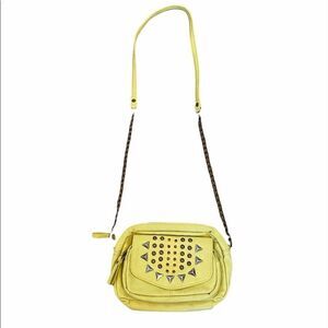 XHILARATION Yellow Studded Chain Cross Body Bag